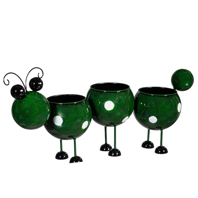 25" Metal Caterpillar Novelty Planter