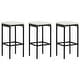preview thumbnail 7 of 10, vidaXL 4 Piece Patio Bar Set with Cushions Poly Rattan Black - 15" x 15" x 29.9"