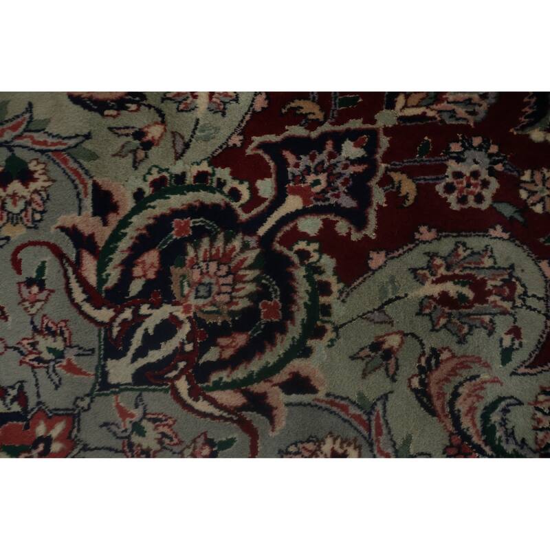 Hand Knotted Oriental 100% Wool Carpet Traditional Floral Red Kashan Area Rug - 10' 0'' X 8' 2''