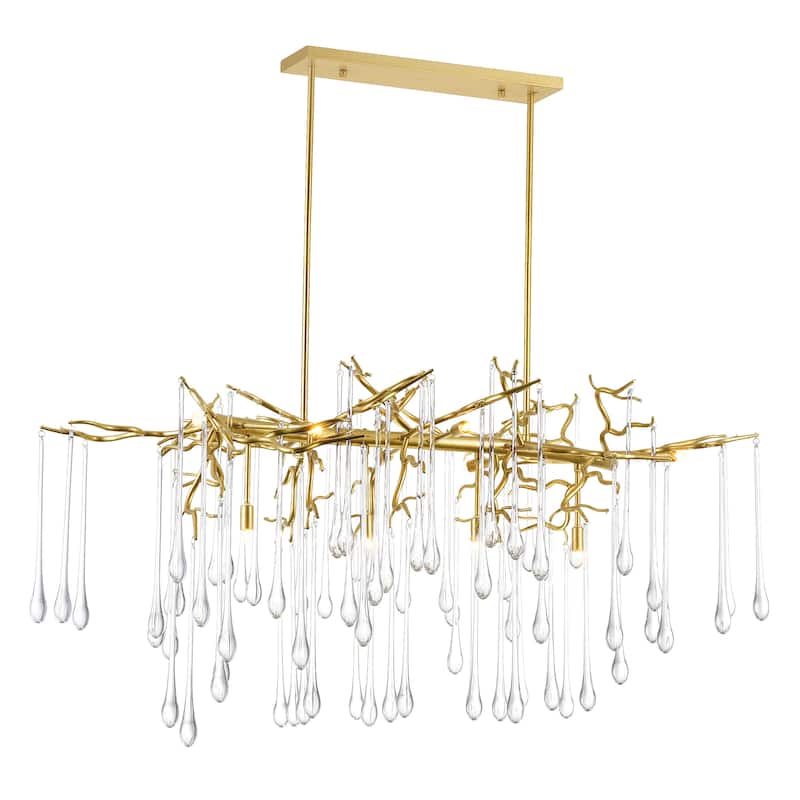 Anita 10 Light Chandelier With Gold Leaf Finish - Gold Leaf - Gold Leaf