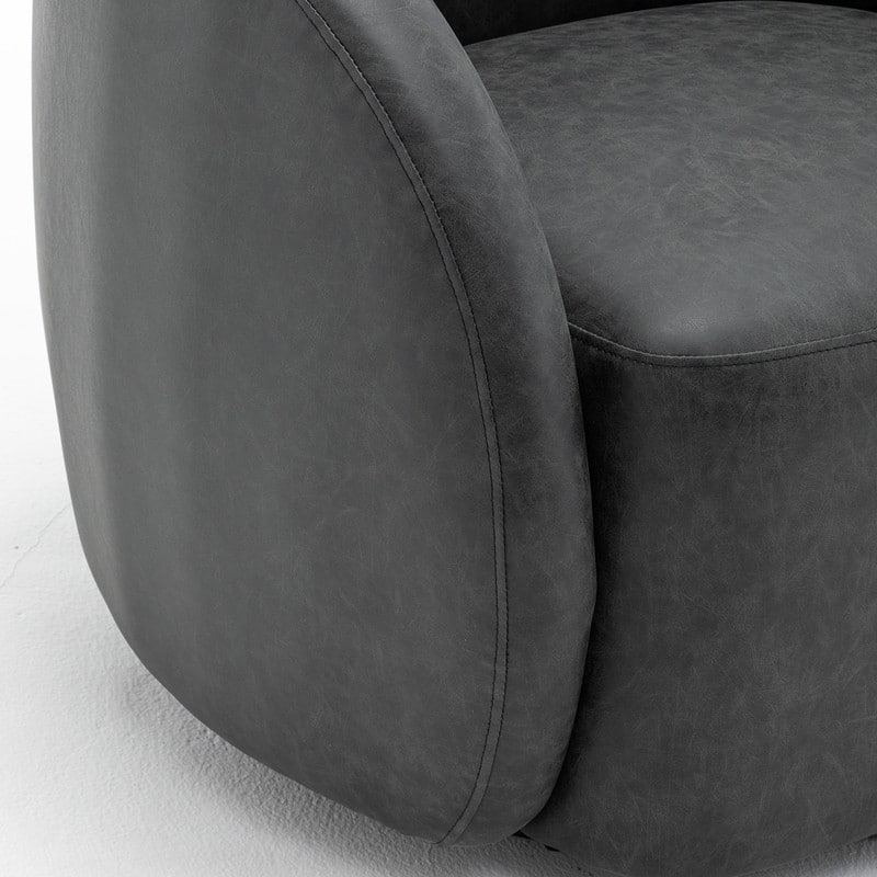 SEYNAR Modern Glam PU Leather 360 Degree Swivel Accent Armchair