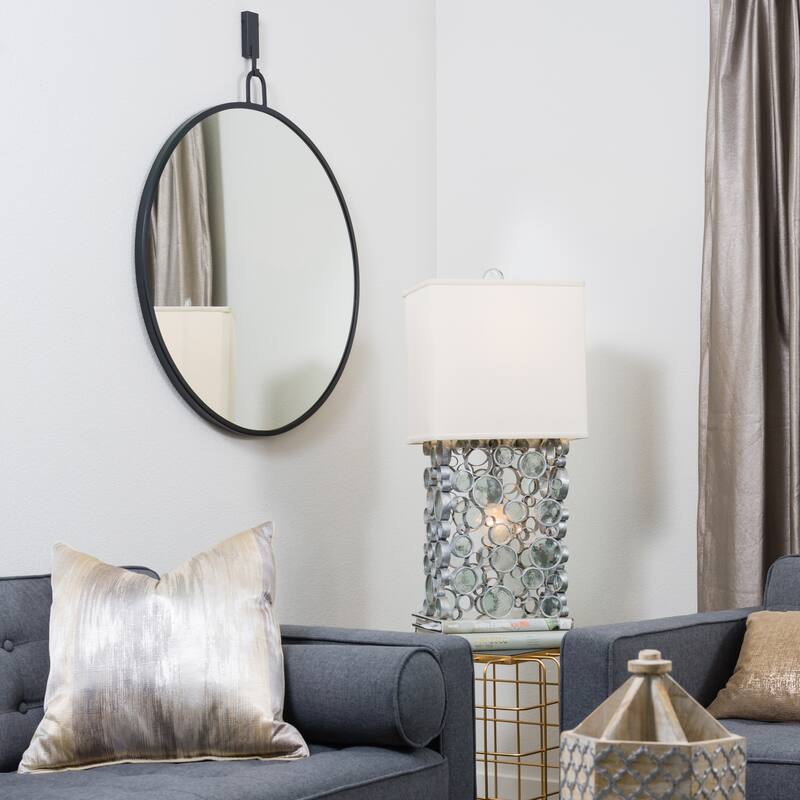 Varaluz Stopwatch Round Accent Mirror - 30"W x 30"H - Black