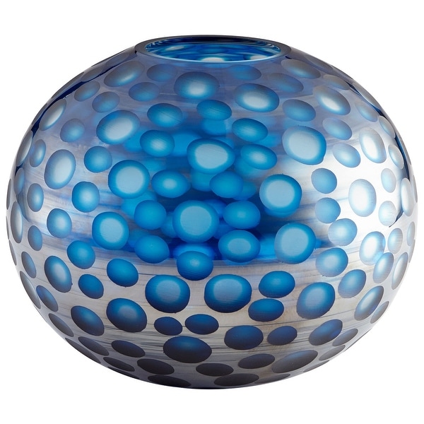 Cyan Design 09645 Toreen 11-3/4" Diameter Glass Vase - Blue