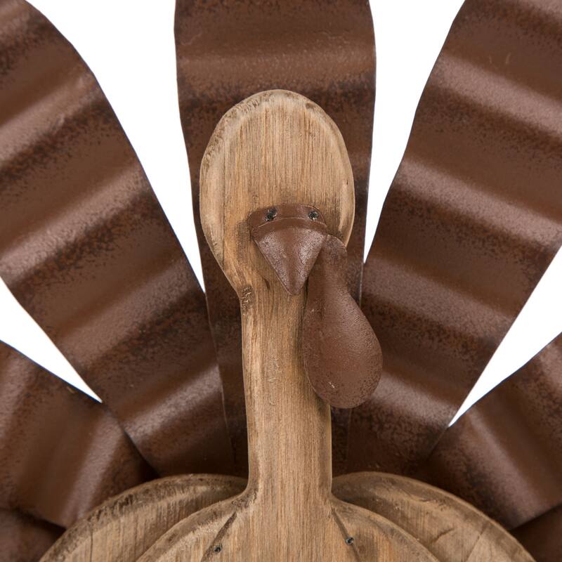 Glitzhome Thanksgiving Wooden Turkey Wall Hanging or Table Decor