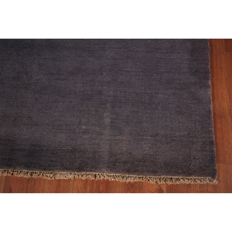 Grays & Blues Gabbeh Modern Area Rug Hand-Knotted Wool Carpet - 5'3" x 7'10"