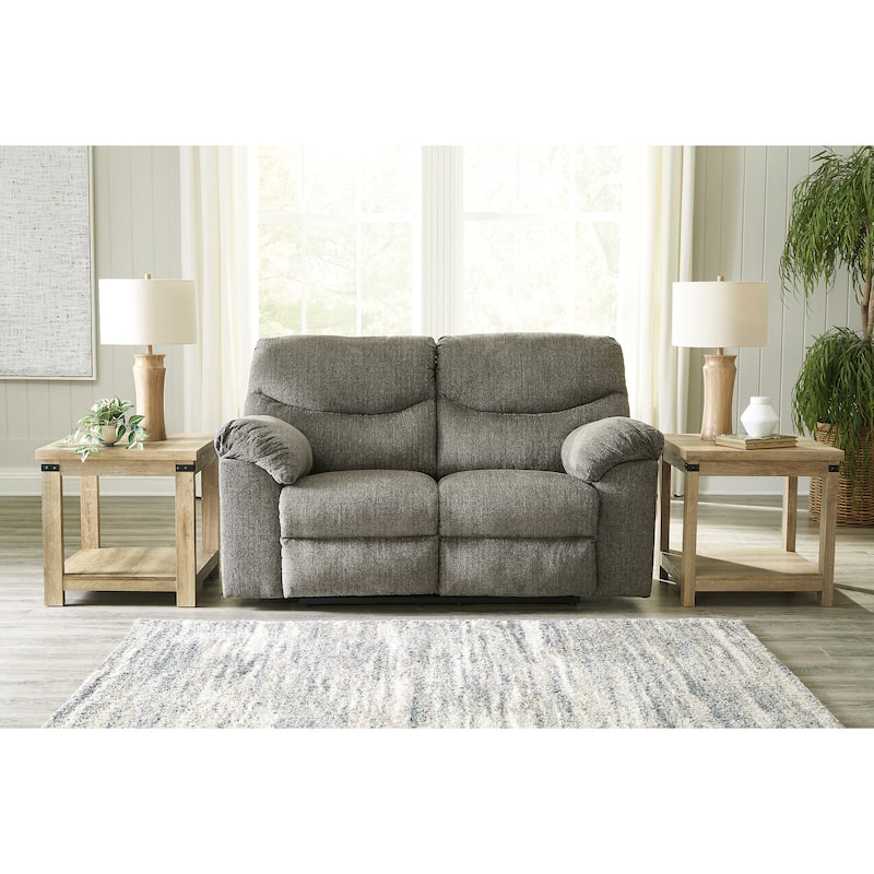 Signature Design by Ashley Alphons Reclining Loveseat - 70"W x 41"D x 41"H - Putty