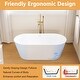 preview thumbnail 24 of 28, Freestanding Acrylic Soaking Bathtub With Chrome Drain And Overflow Holes