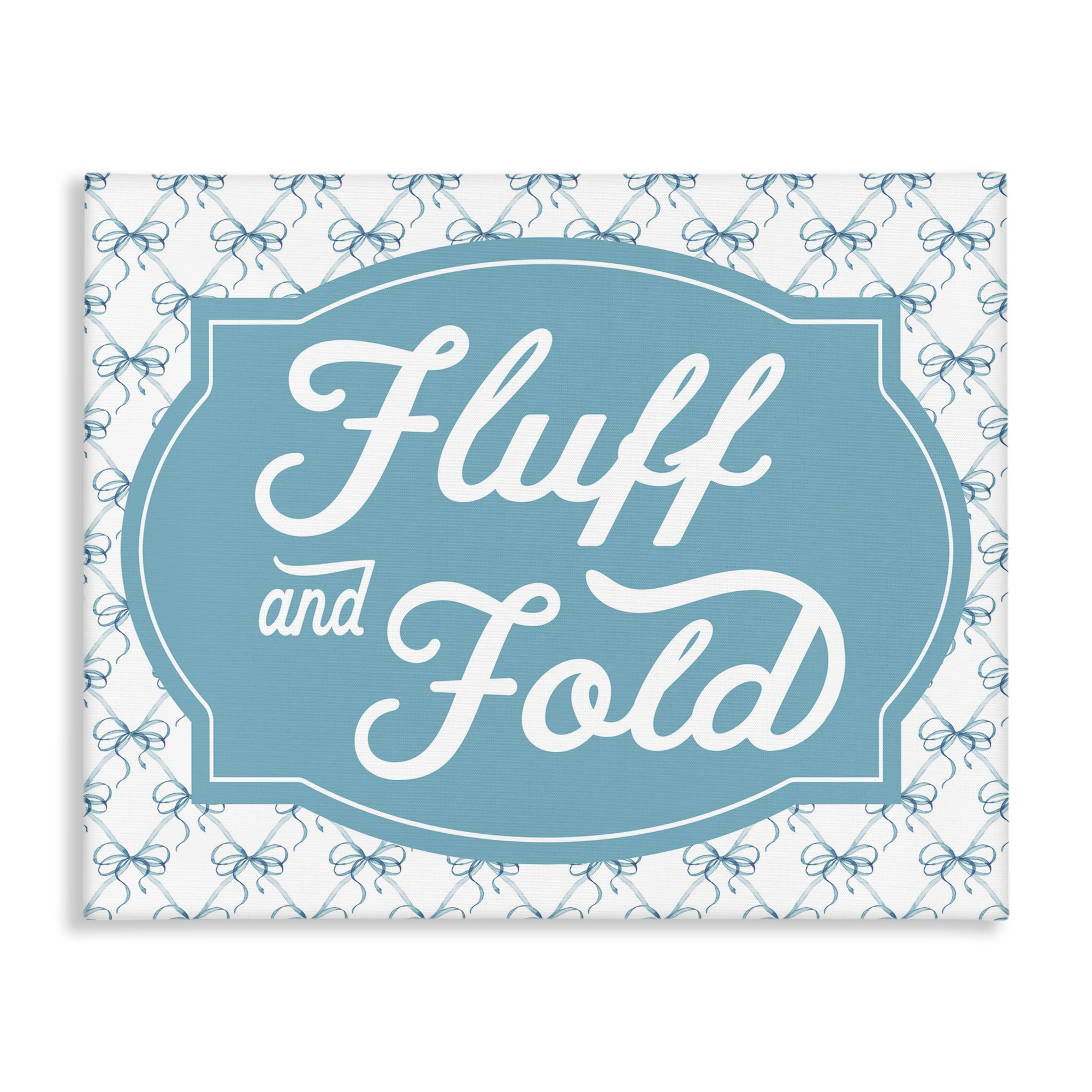 Stupell Fluff & Fold with Bow Pattern Canvas Wall Art Design By Lettered and Lined