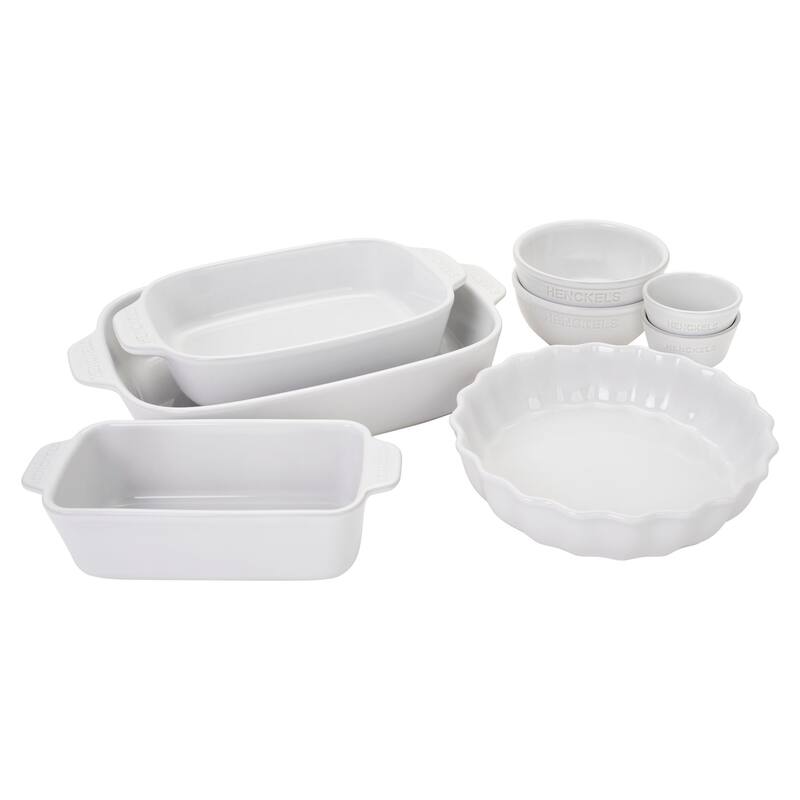 HENCKELS Ceramic 8-pc Mixed Bakeware & Serving Set - White