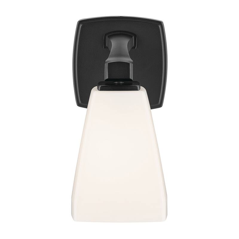Kichler Lighting Marant 9.5" 1-Light Wall Sconce with Opal Glass in Black
