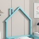 preview thumbnail 15 of 52, Twin Size Montessori Floor Bed with Fences, Modern Twin Kids Bed with House-shaped Headboard, Wood Twin Bed Frame for Girls,Boys