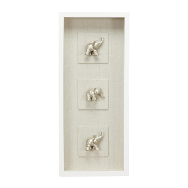 Elephant Shadow Box - Silver - Roche River Decor