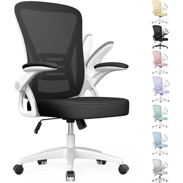slide 2 of 50, Ergonomic Office Mid Back Chair - N/A White/Black