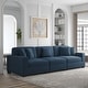 preview thumbnail 14 of 132, Corduroy Couch Modular Sectional Sofa with Pillows 3 Piece - Navy