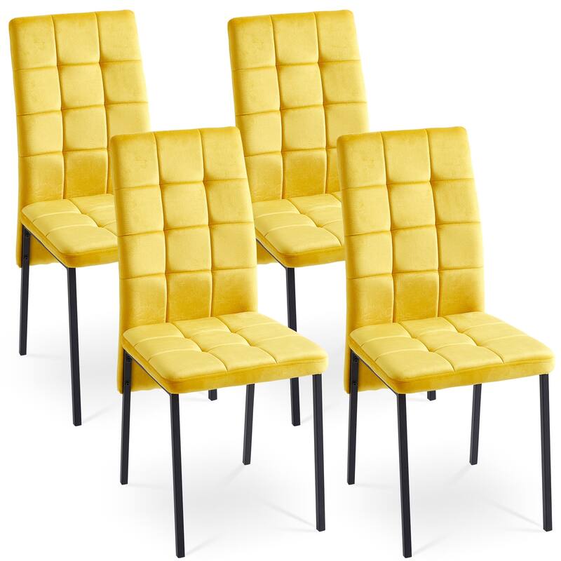 5-Piece of Dining Set Including Velvet High Back Nordic Dining Chair & Creative Design MDF Dining Table