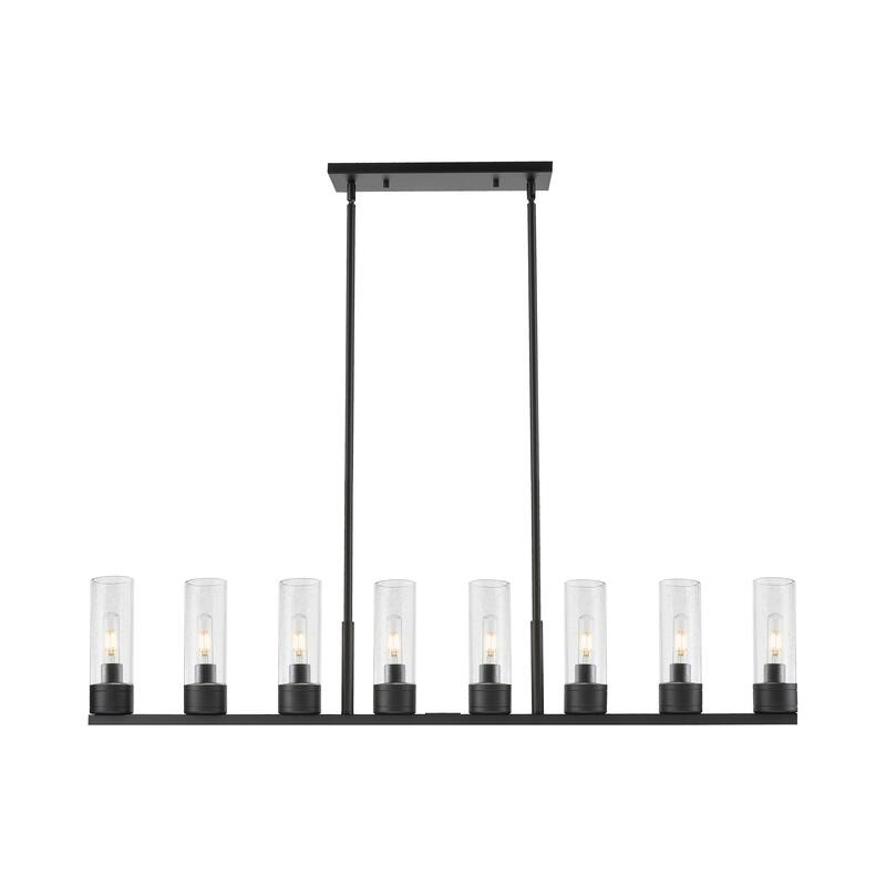 Innovations Lighting Downtown Urban - Boreas - 6 Light 48" Stem Hung Island Light with 8" Shades - Seedy/Matte Black