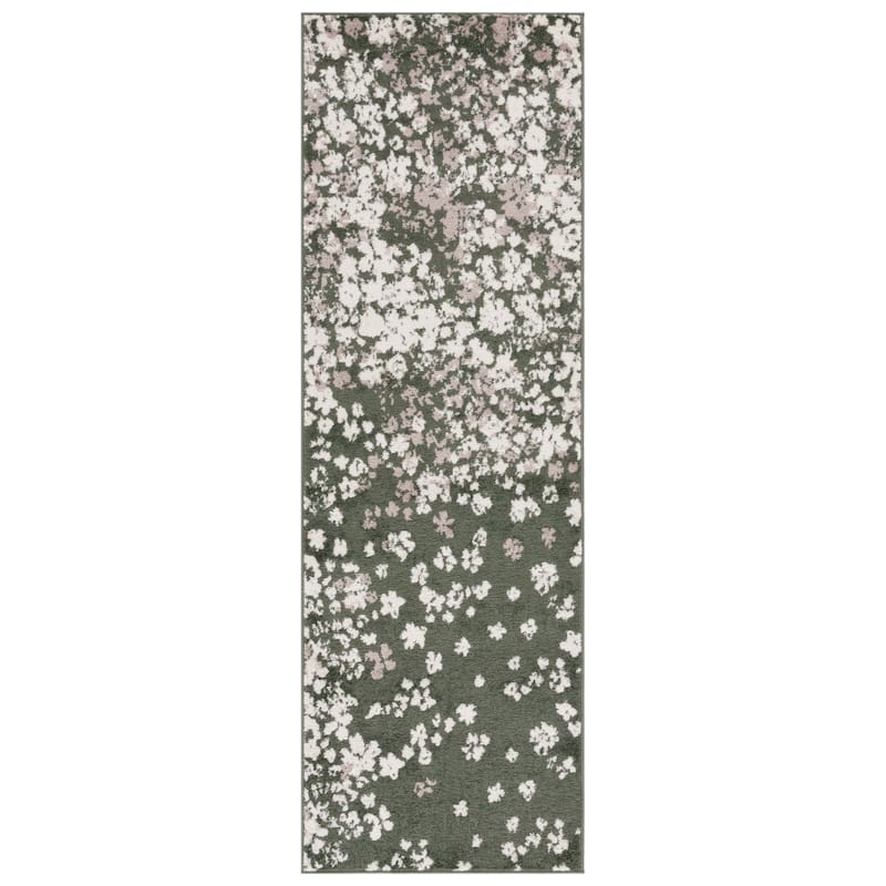 SAFAVIEH Adirondack Venelina Vintage Floral Rug - 2'6" x 8' Runner - Dark Green/Ivory