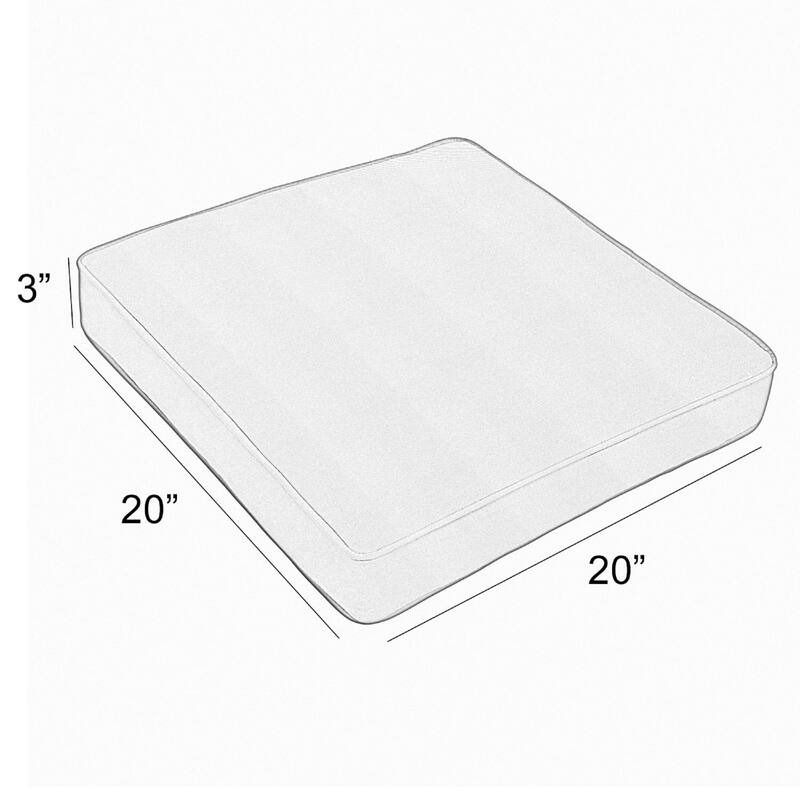 Sorra Home Pensacola Multi Outdoor/Indoor Corded Chair Cushion 12in x 18in x 3in