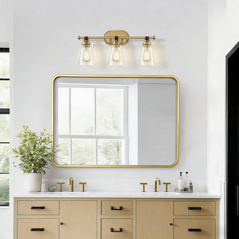Modern Vanity Light Wall Mount Sconces with Glass Shade