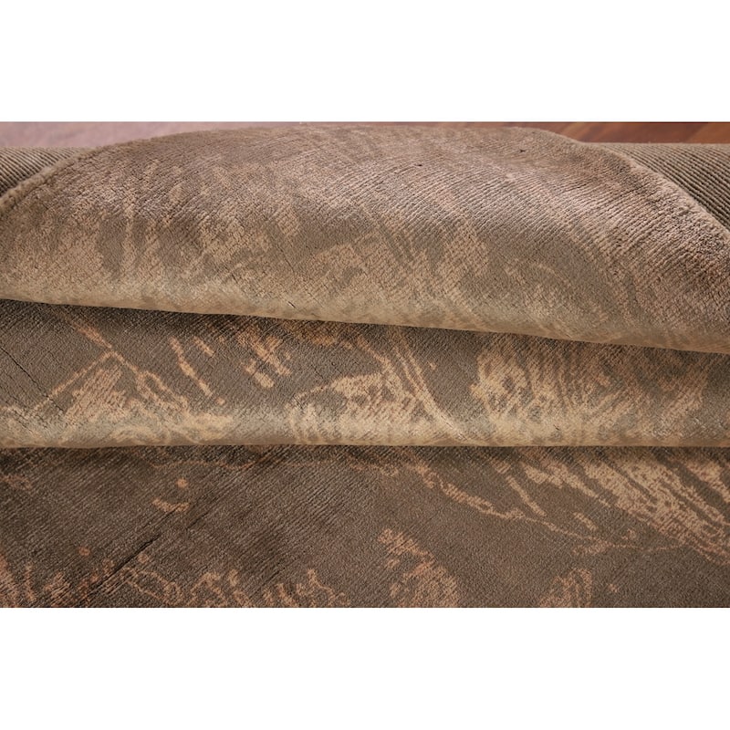 Abstract Indian Area Rug Handmade Wool Carpet - 5'7"x 7'8"