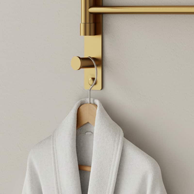 4-Arm Rust-Proof Swivel Towel Rack, 304 Stainless Steel with Hooks