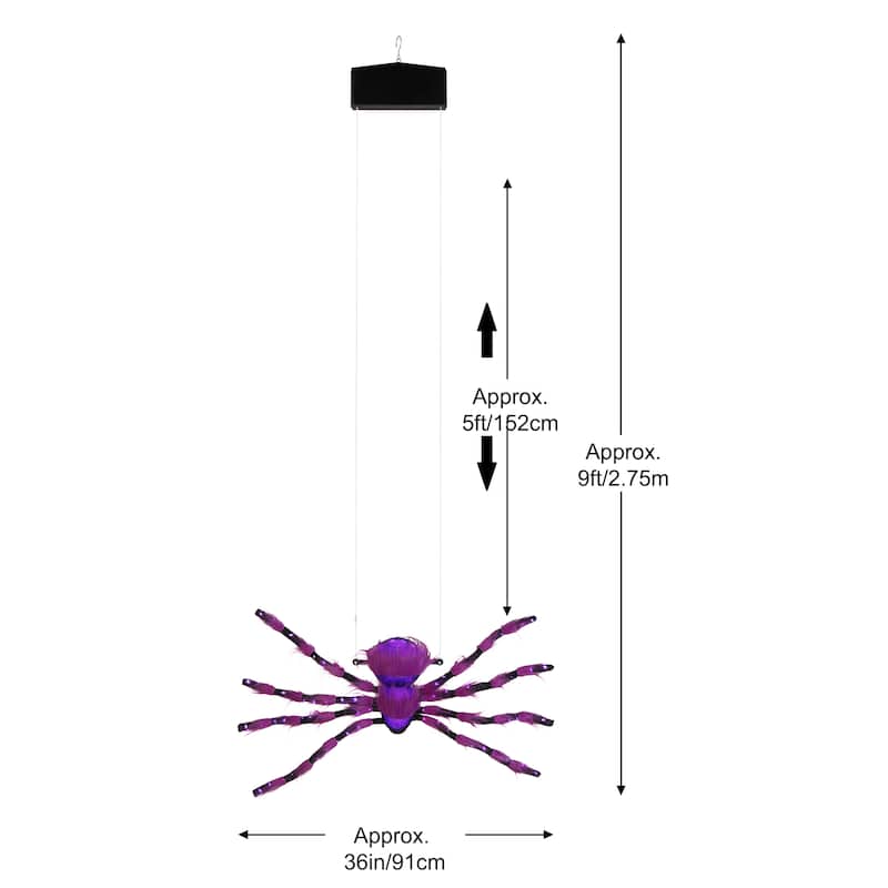 9 ft. Animated Outdoor Halloween Climbing Spider
