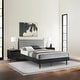 preview thumbnail 9 of 43, Artemio Black or Walnut Wood 3 Piece Bedroom Set with Grey Upholstered Headboard