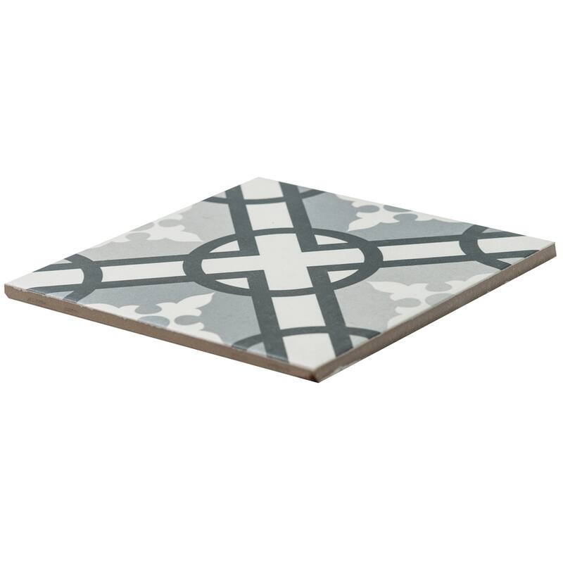 Ellis Taco 6.5x6.5 Matte Porcelain Encaustic Tile - Floor, Wall & Backsplash