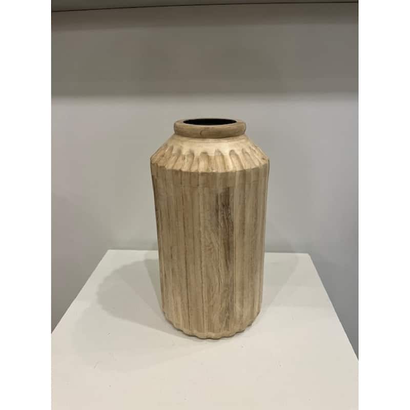 Fred Vase Mang Wood Lg L 7" x W 7" x H 14" Sun Bleached