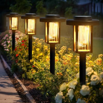 Solar Pathway Lights, IP65 Waterproof Outdoor Garden Lighting, Warm White