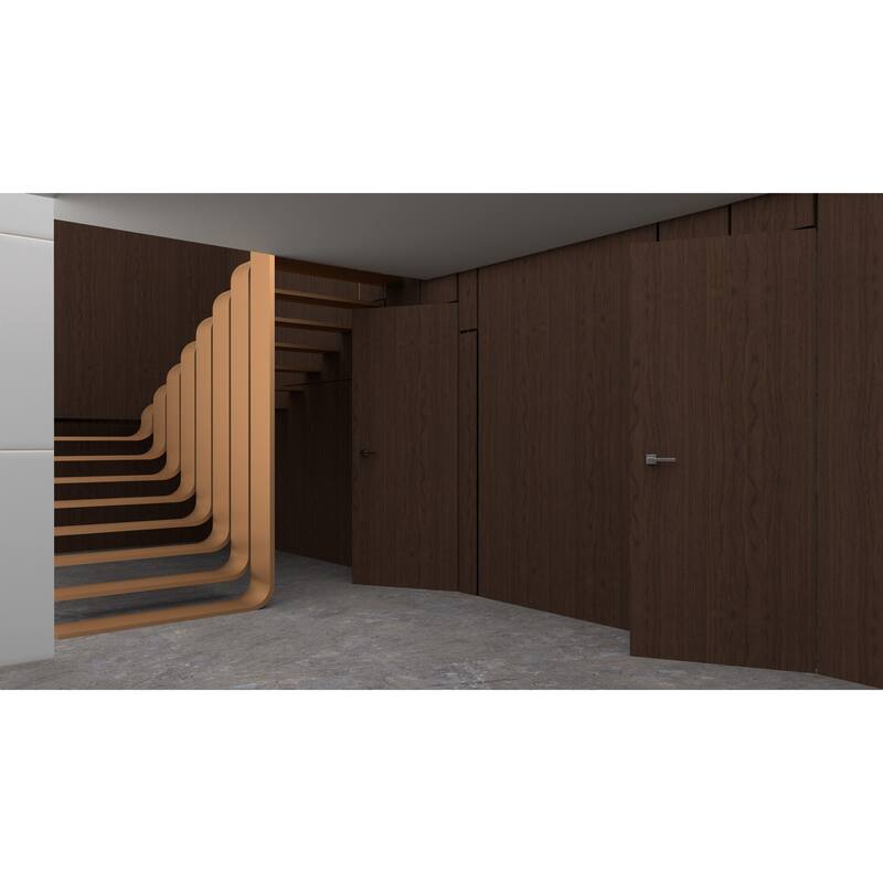 Solid Hidden Door with Handle Planum 0010 Noce