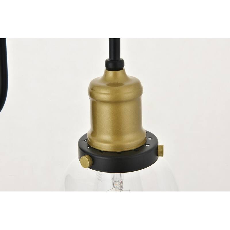 Rose 1 light brass and black Wall Sconce