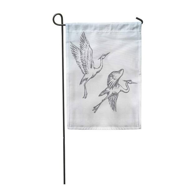 Shop Graceful Sandhill Shadoof Fly On Light Freehand Outline Black Garden Flag Decorative Flag House Banner 28x40 Inch On Sale Overstock 31360639,Drawing Jasmine Flower Clipart Black And White