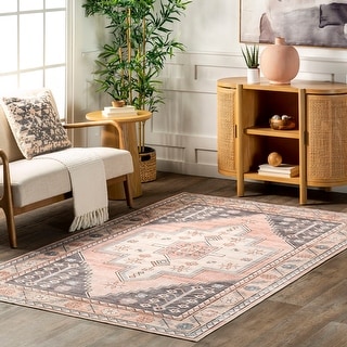 Nuloom Catreena SpinClean Transitional Floral Machine Washable Area Rug