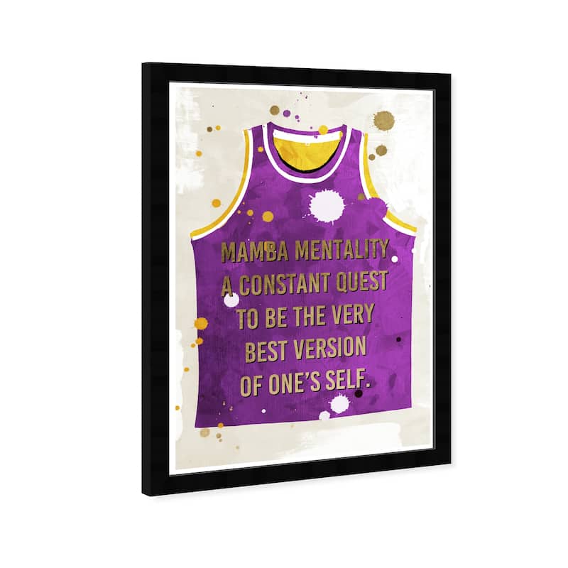 Wynwood Studio Prints Fashion and Glam Mamba Mentality Jersey Purple and Metallic Gold Glam Wall Art Canvas Print