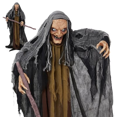 5.3FT Halloween Animated Standing Witch Decoration