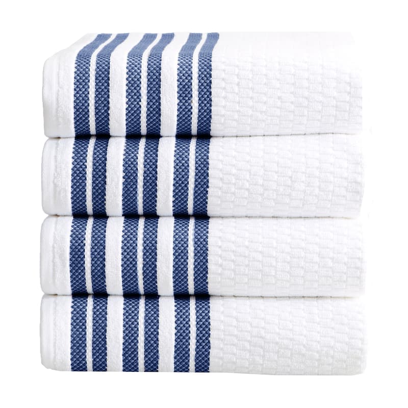 Luxurious Cotton Textured & Detailed Stripes Towel Set