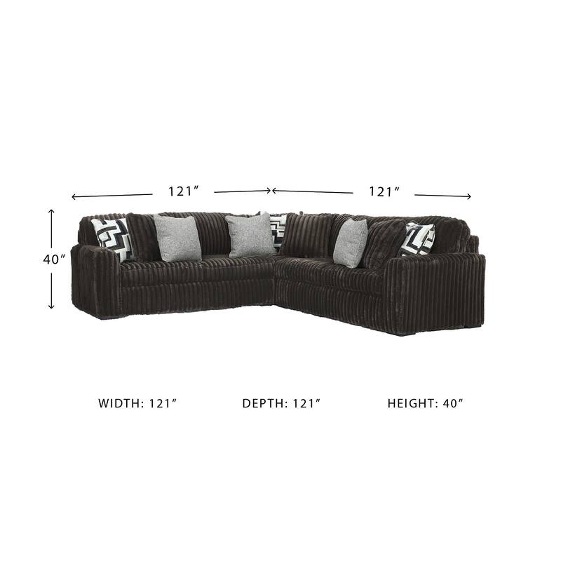 Signature Design by Ashley Midnight-madness 3-Piece Sectional - 121" W x 121" D x 40" H