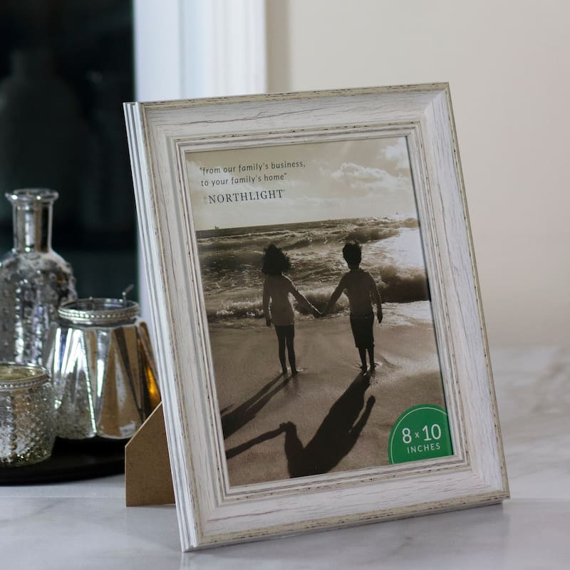 8" x 10" White Distressed Vintage Picture Frame Tabletop Decor
