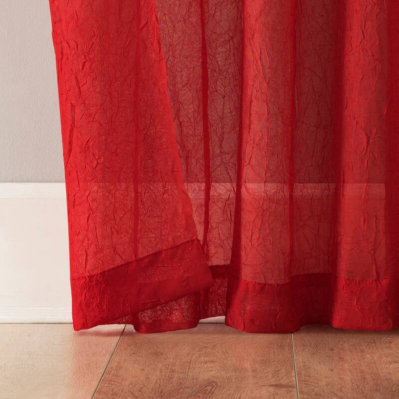 No. 918 Krista Holiday Twist Tab Sheer Tab Top 1-Piece Curtain Panel, Single Panel