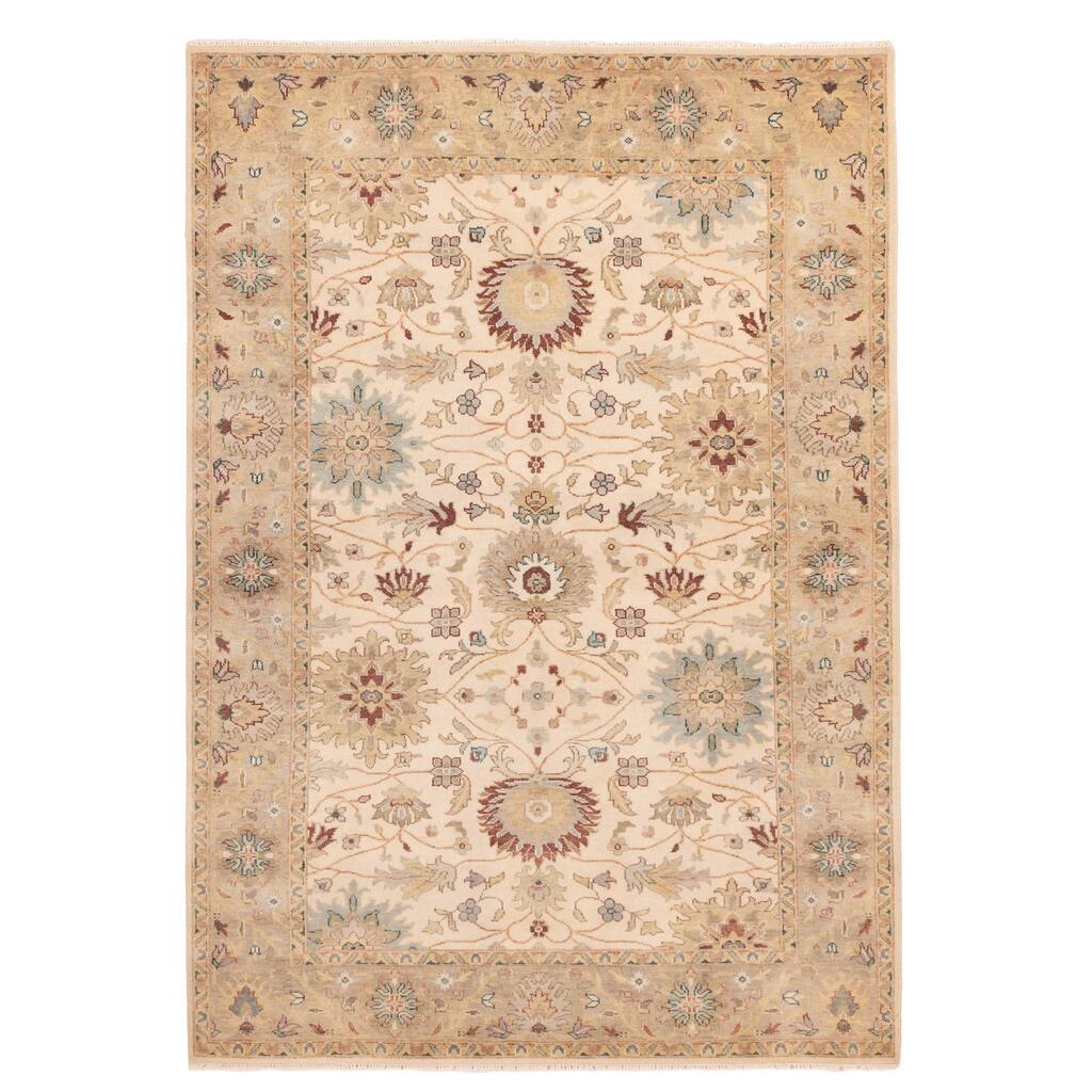 ECARPETGALLERY Hand-knotted Jules Serapi Ivory Wool Rug - 6'1 x 8'10