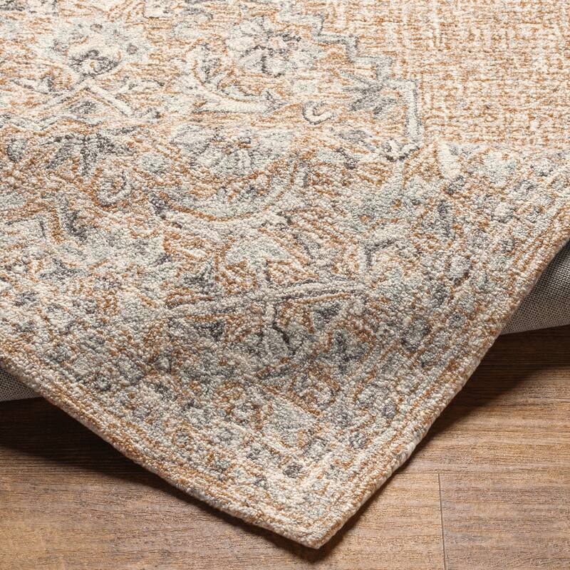 Pihu Handmade Traditional Medallion Wool Blend Area Rug