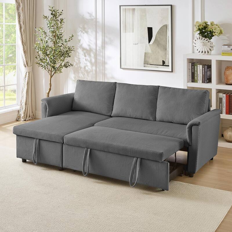 Modular Sectional Sofa - Convertible Sleeper & Recliner - Grey