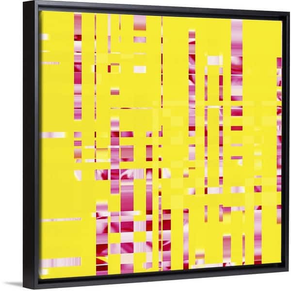 Shop Red And Yellow Grid Abstract Black Float Frame Canvas Art