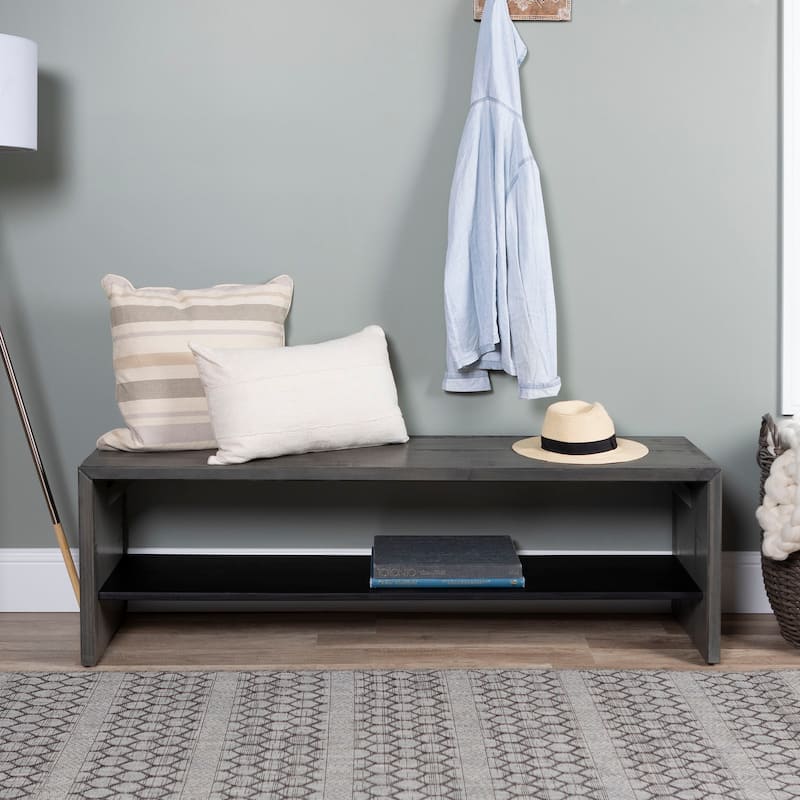 Middlebrook 58-inch Solid Wood Entry Bench with Lower Shelf