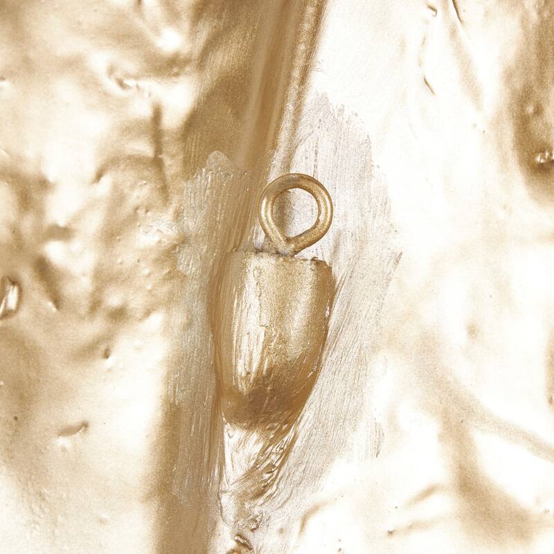 Gold Polystone Large Metallic Feather Bird Wall Decor