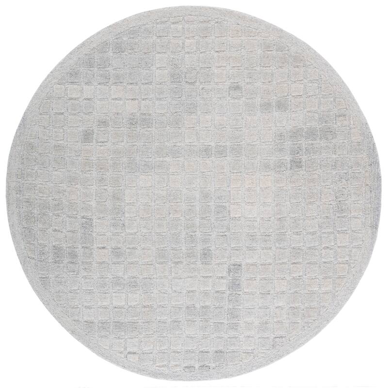 SAFAVIEH Handmade Ebony Rolande Wool Rug - 6' Round - Grey
