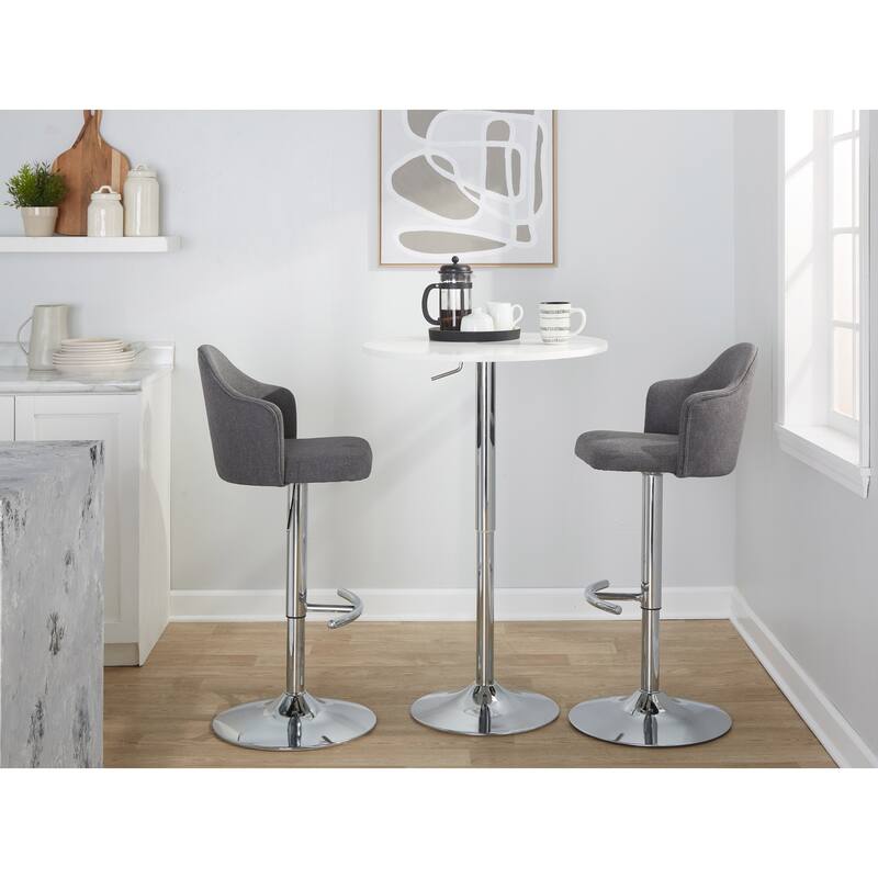 Carson Carrington Valsatra Adjustable Bar Stool with Rounded T Footrest (Set of 2)