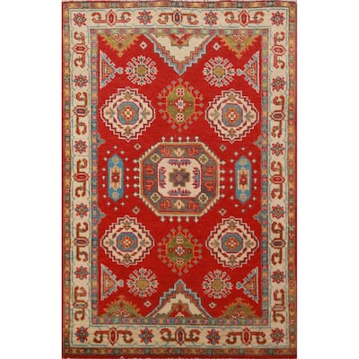 Traditional Red Kazak Foyer Rug Handmade Wool Carpet - 2'7"x 4'2"