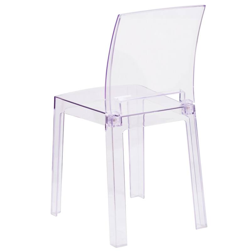 4 Pack Chair with Square Back in Transparent Crystal - Wedding Chairs